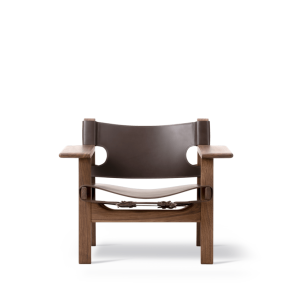 Der Spanische Stuhl | Brge Mogensen | Dunkelbraun Narbenleder