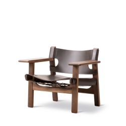 Der Spanische Stuhl | Brge Mogensen | Dunkelbraun Narbenleder