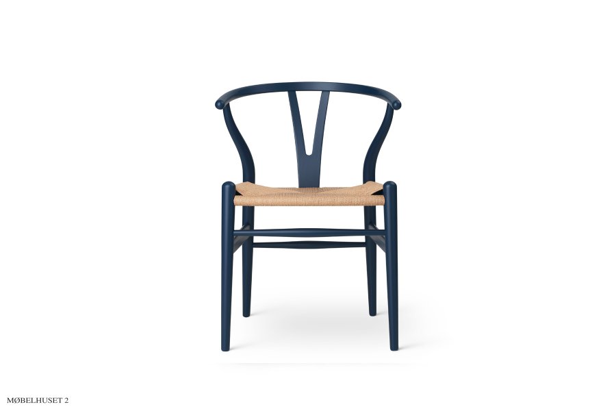 CH24 | Wishbone Chair | Buche Soft | Naturgeflecht | MH Blue