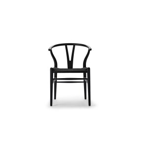 CH24 | Wishbone Chair | Buche Soft | Schwarz geflochten