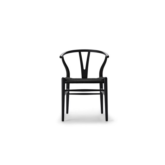 CH24 | Wishbone Chair | Buche Soft | Schwarz geflochten