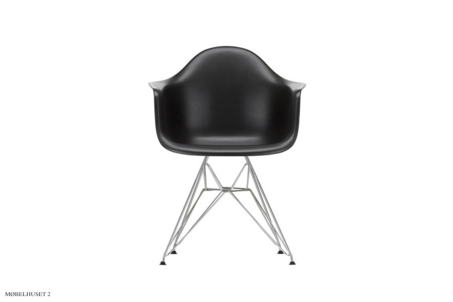 Eames Plastic Armchair (DAR), Forkromet Deep Black