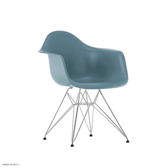 Eames Plastic Armchair (DAR), Verchromt
