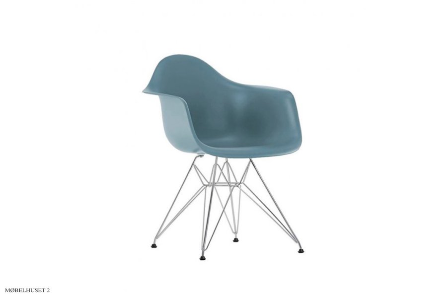 Eames Plastic Armchair (DAR), Verchromt