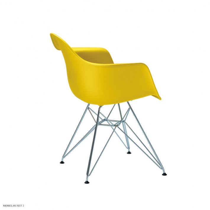 Eames Plastic Armchair (DAR), Verchromt