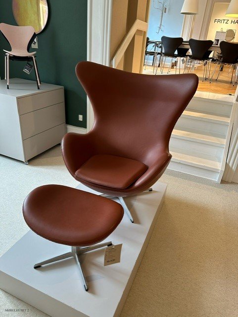 �gget� med skammel i l�der Aura Cognac - Udstillingsmodel