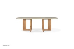 Trestle outdoor dining table