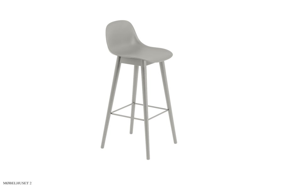 Fiber Counter Stool, mit R�ckenlehne  Grey/Grey