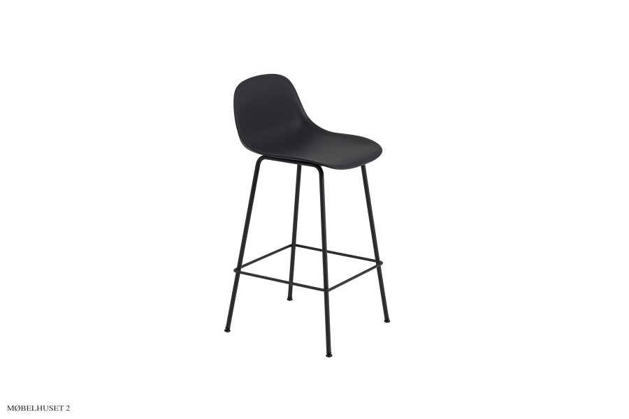 Fiber Counter Stool, mit R�ckenlehne  Black/Black