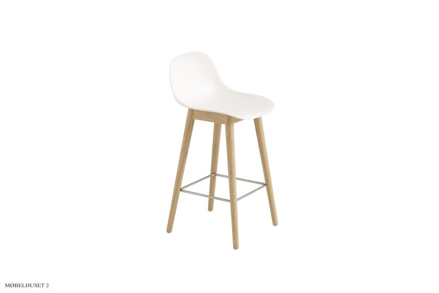 Fiber Counter Stool, mit R�ckenlehne  Natural White/Oak