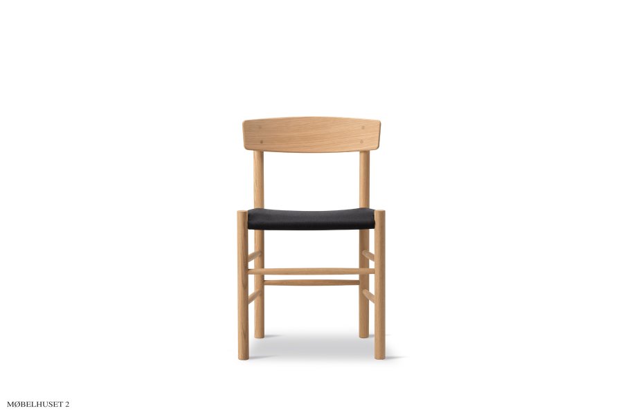 J39 Folkestolen | Sdepolstret Kanvas Sort Eg lys olie