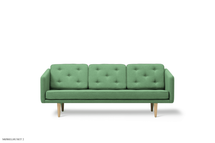 No. 1 Sofa | 3 pers. | Re-wool Sortlakeret Eg Re-wool 967