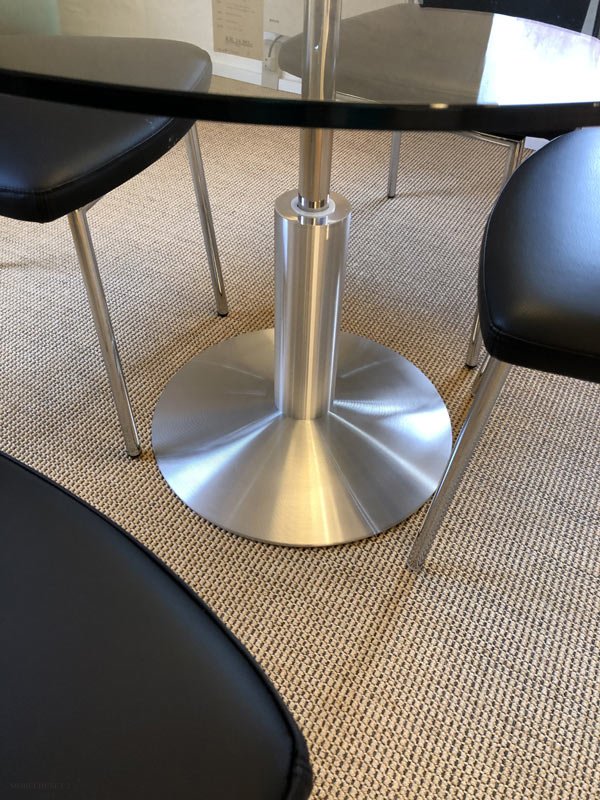 Lift glas spisebord + 4 x Glisette spisestole sort l�der
