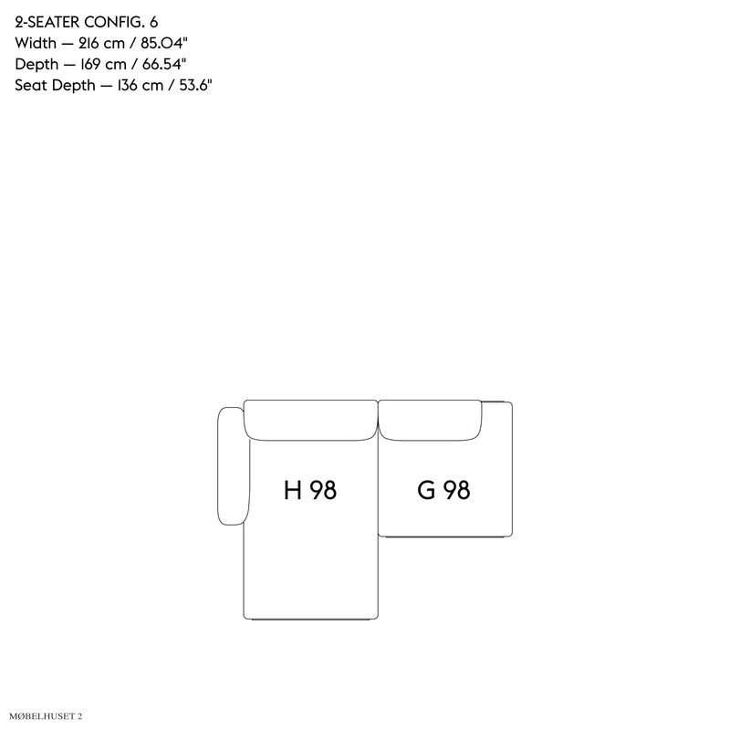 In Situ Modular Sofa, 2-seater