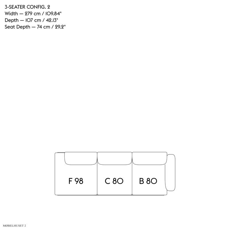 In Situ Modular Sofa, 3-seater