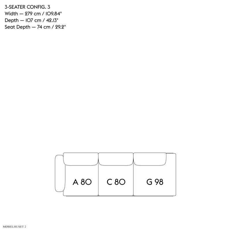 In Situ Modular Sofa, 3-seater