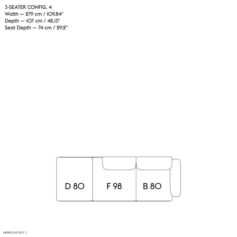 In Situ Modular Sofa, 3-seater