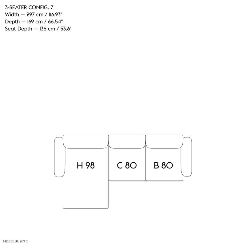 In Situ Modular Sofa, 3-seater