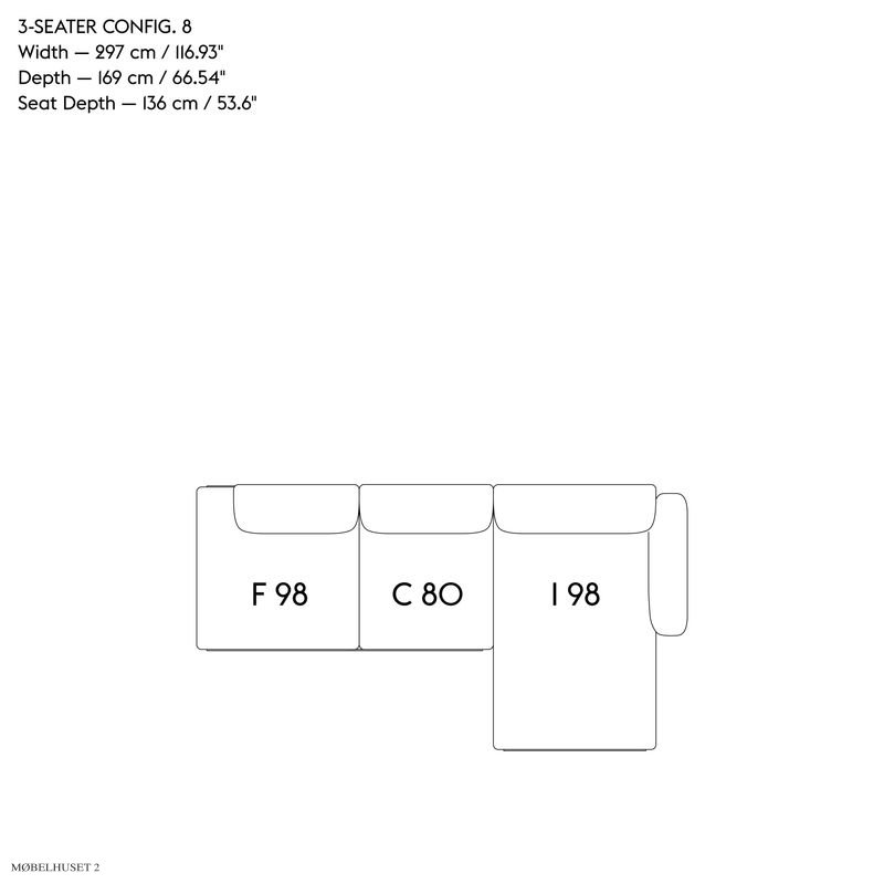 In Situ Modular Sofa, 3-seater