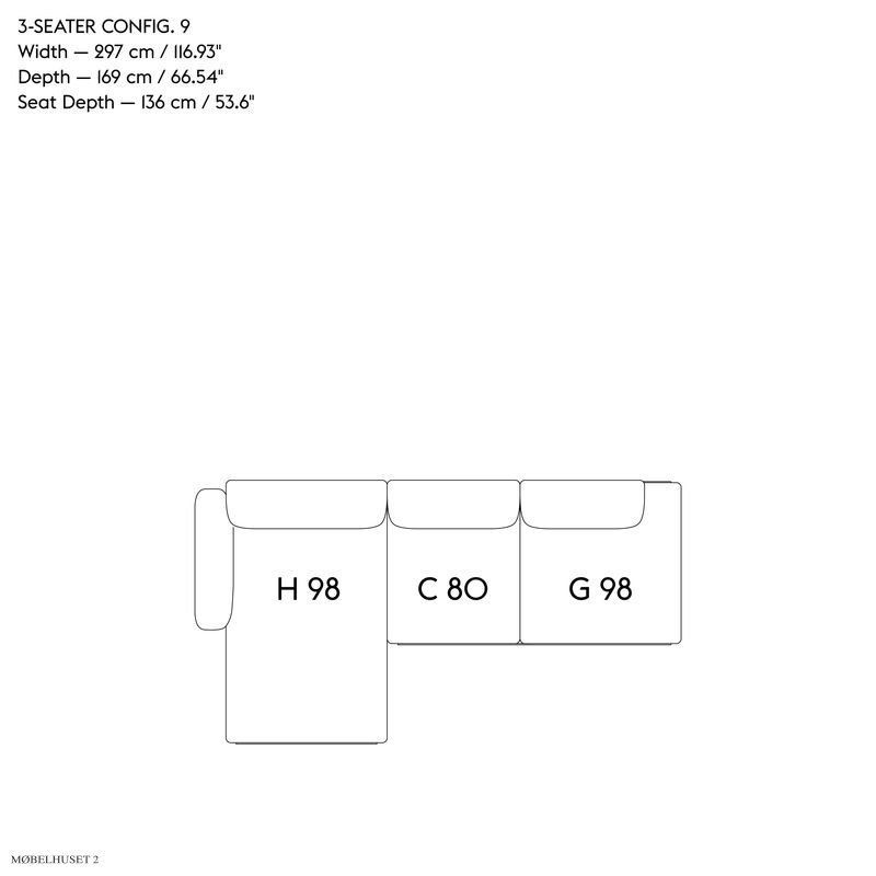 In Situ Modular Sofa, 3-seater