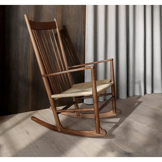 Hans J. Wegner J16 gyngestol i valn�d