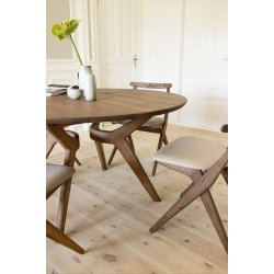 Amelia rundt spisebord m/udtrk