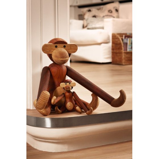 Kay Bojesen Affe, Mini, Teak- und Limbaholz 9,5 cm