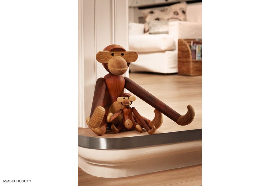 Kay Bojesen Affe, Mini, Teak- und Limbaholz 9,5 cm