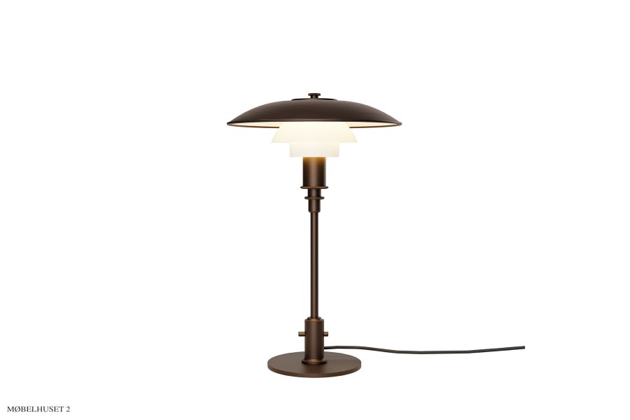 PH 3/2 Aged Brass Opal Bordlampe