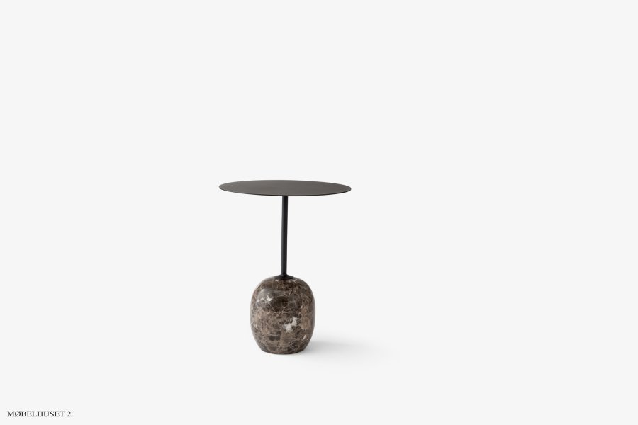 Lato LN8 Sidebord Sort st&aring;l &amp; m&oslash;rk marmor