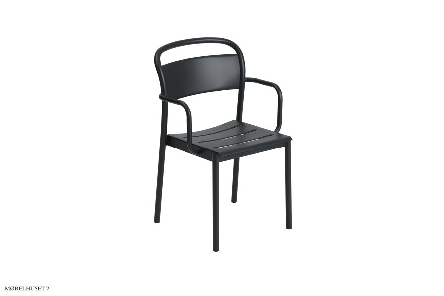 Linear Steel Armchair Black