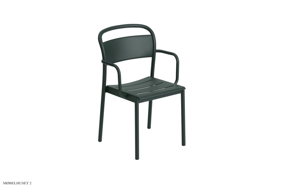Linear Steel Armchair Dark green