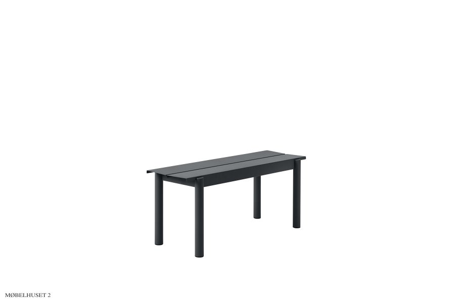 Linear Steel Bench Black 110 x 34