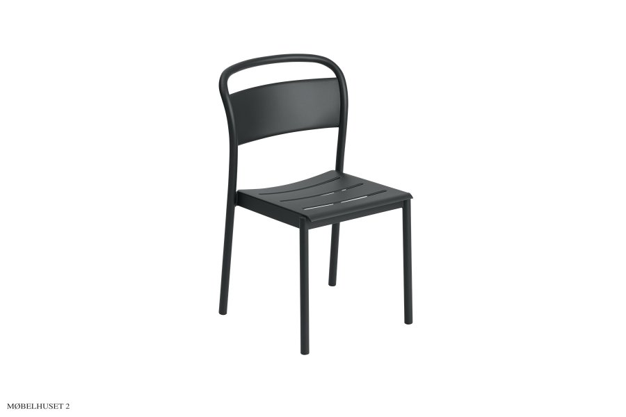 Linear Steel Side Chair Black