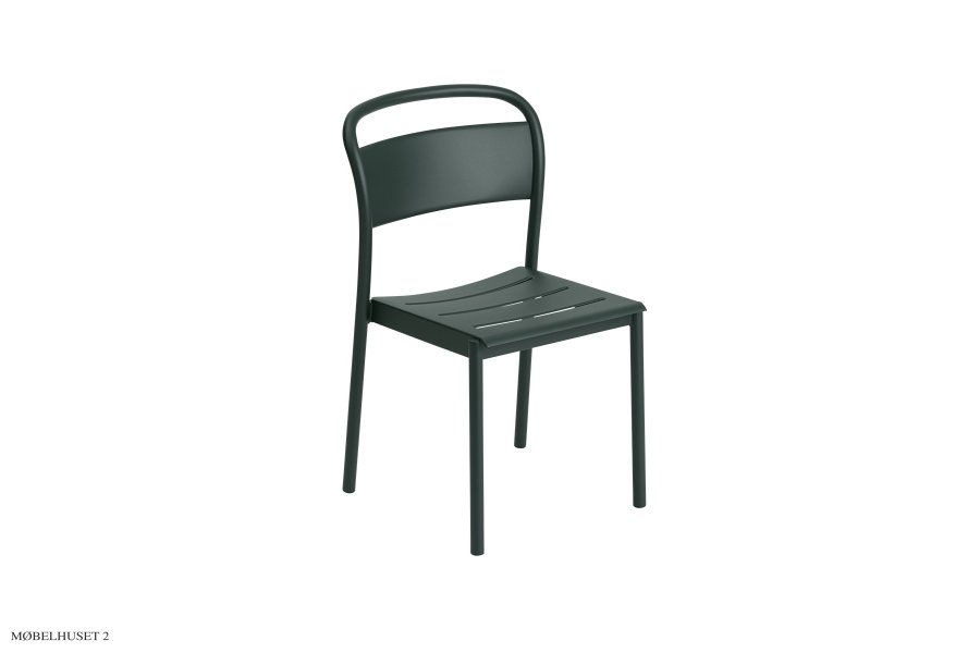 Linear Steel Side Chair Dark green