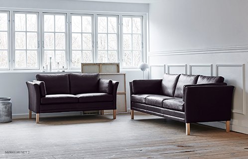 MH 2225 | 3 pers. + 2. pers Sofa in schwarz Preston Leder