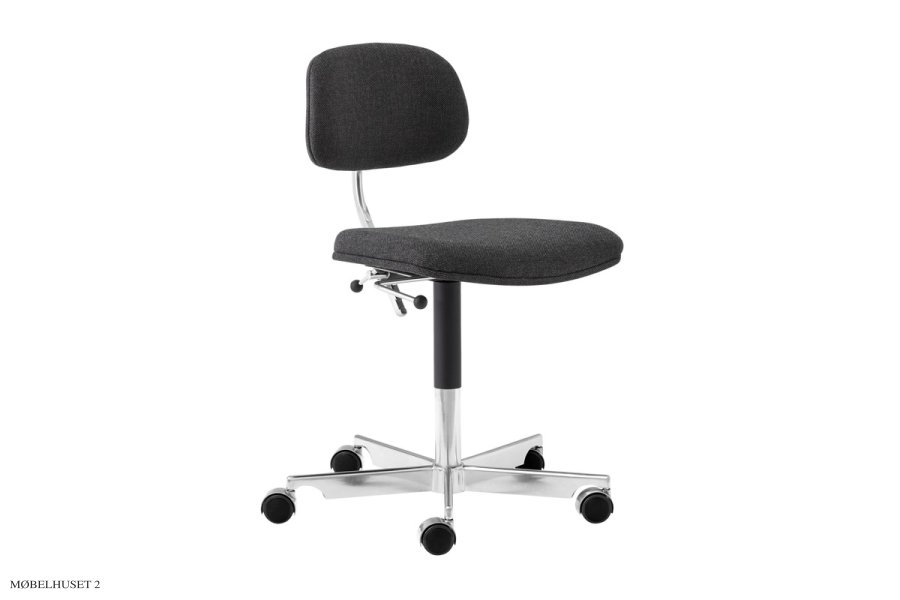 KEVI® 2534U Kontorstol I Fuldpolstret I Stof Re-wool 198 - Sort