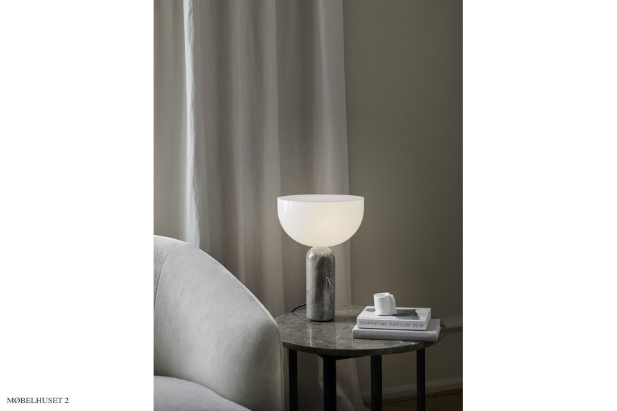 Kizu Table Lamp, Gris du Marais marmor