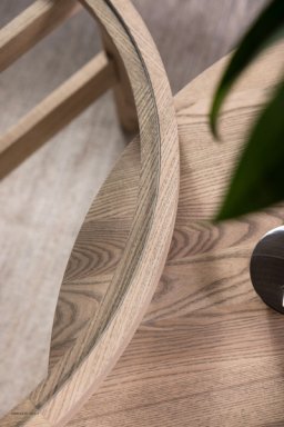 Optic runder Couchtisch m. Glaseinsatz