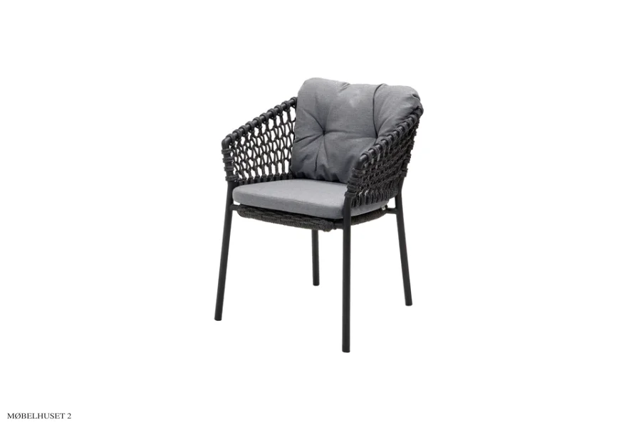 Ocean stol | Udendrs Grey, Cane-line Natt&eacute; Cane-line Soft Rope, Dark grey