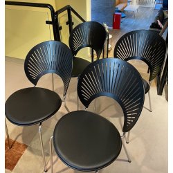 4 x Trinidad Nr. 3396, schwarz mit Sitzpolster