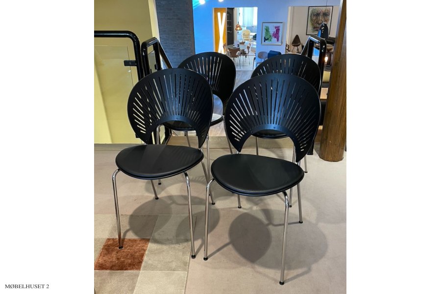 4 x Trinidad Nr. 3396, schwarz mit Sitzpolster