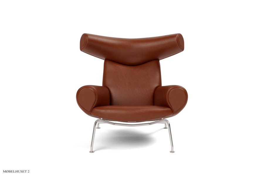 Wegner Ox Chair | 1000 | Hans J. Wegner L&aelig;der Cera 905, Russet brown