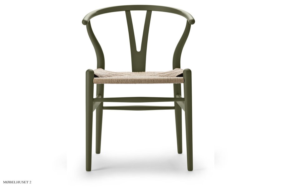 Y-Stuhl CH24 Buche Soft olivgrn natur geflochten