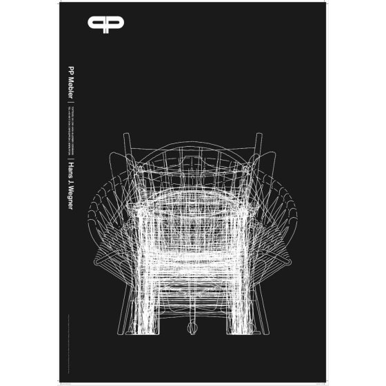 Plakat Wegner Lines med sort baggrund | PP M�bler