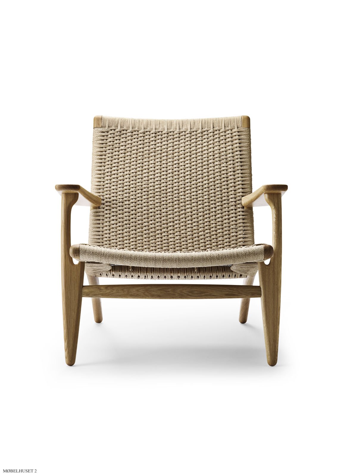CH25 | Lounge Chair | Eiche ge�lt | Naturgeflecht | MH
