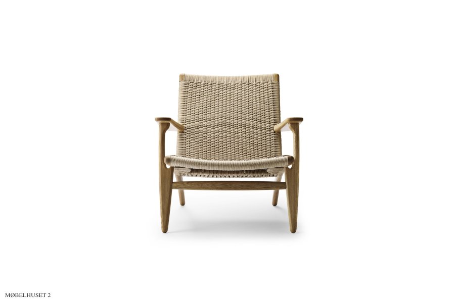 Wegner CH25 Lounge Chair | Eiche gelt | Naturgeflecht