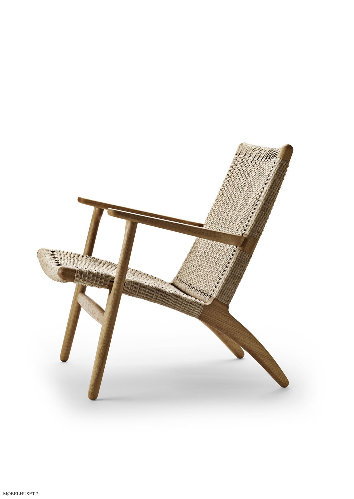 CH25 | Lounge Chair | Eiche ge�lt | Naturgeflecht | MH