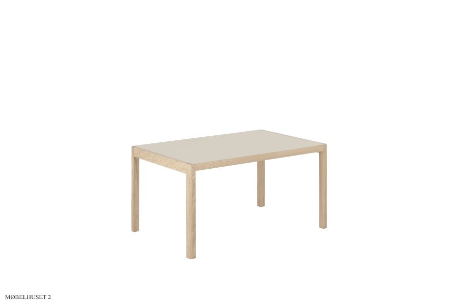 Workshop Table 200 x 92 cm Warm Grey Linoleum/Oak