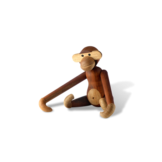 Kay Bojesen Affe, klein Teak- und Limbaholz, 20 cm